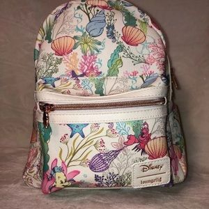 Loungefly backpack little mermaid coral
